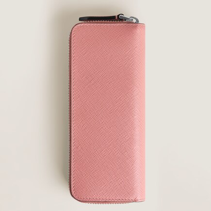 Estuche para 2&nbsp;Art&iacute;culos de Escritura con Cremallera de Piel Sartorial