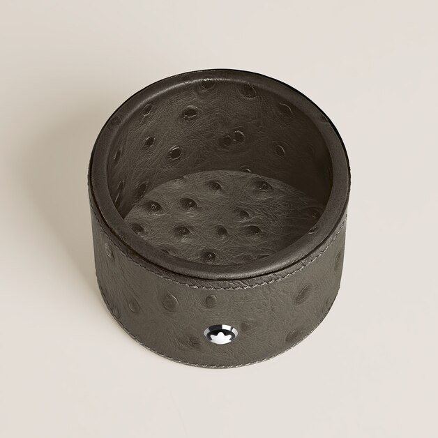 Plateau de Bureau Moyen Format, Cuir Emboss&eacute; Autruche, Kaki - 2