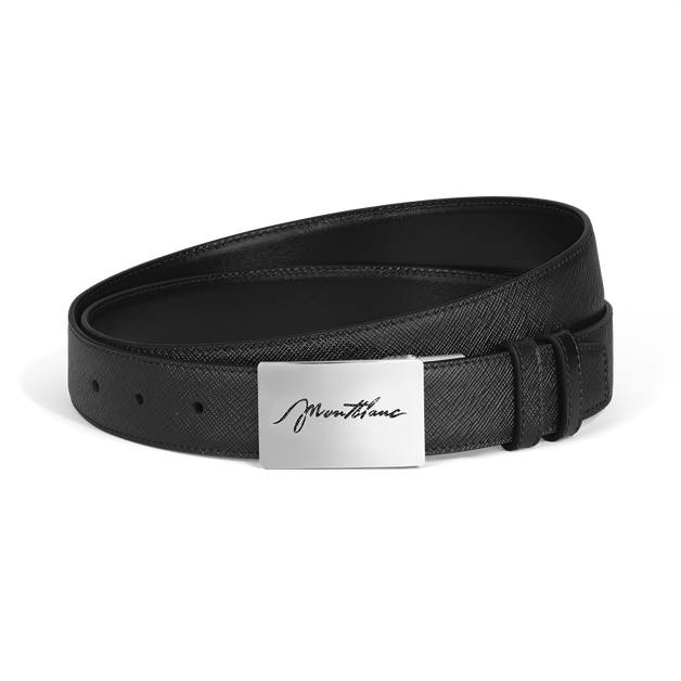 30 mm Reversible Belt in Sartorial Leather with Plate Buckle - 1