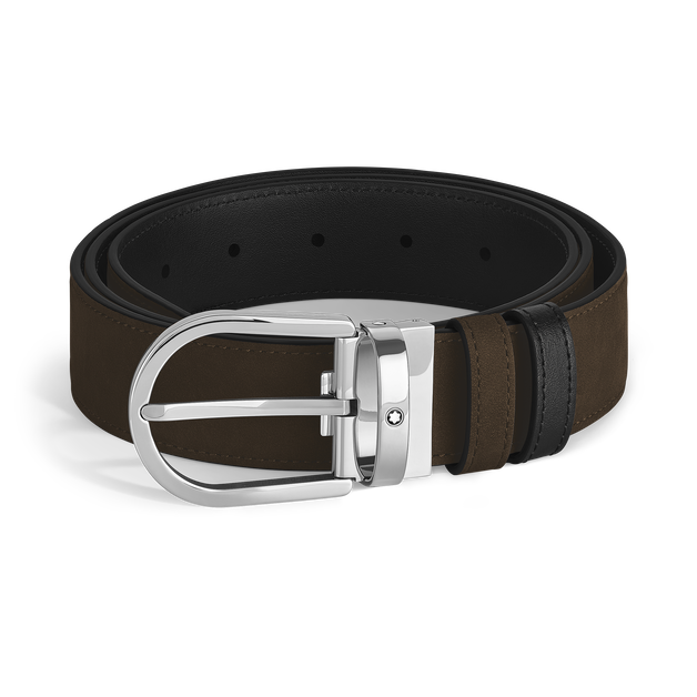 Horseshoe 35 mm Reversible Belt in Suede Leather - 1