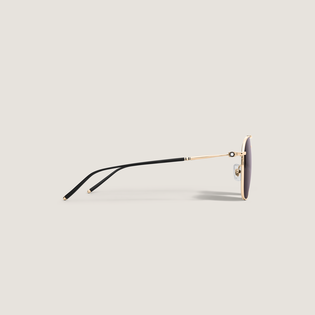 Quadratische Sonnenbrille mit goldfarbenem Titanrahmen