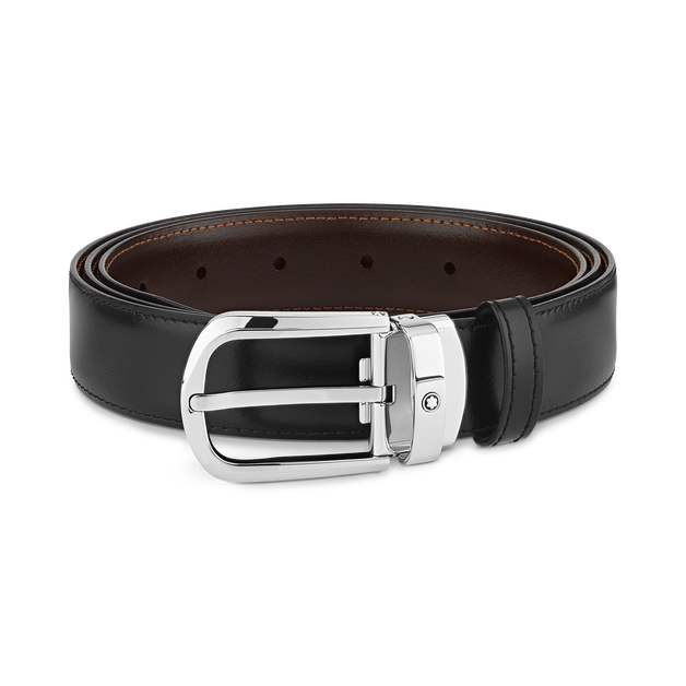 Cintura Reversibile Horseshoe 30 mm in Pelle - 1