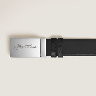 35 mm Reversible Belt in Sartorial Leather with Plate Buckle