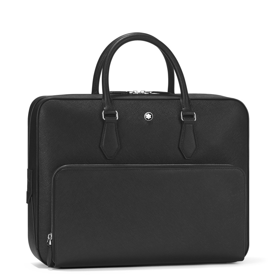 Medium Briefcase with Pocket in Sartorial Leather - 3