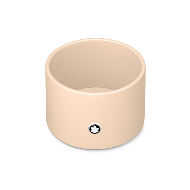Round Desk tray in Ivory Colored Lacquer Wood (Medium) - 1