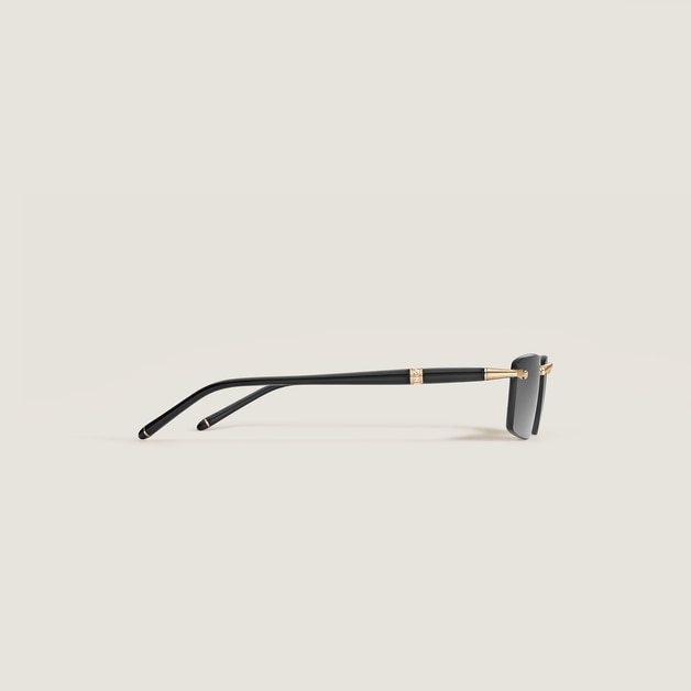 Squared Sunglasses with Gold-Coloured Metal Frame - 3