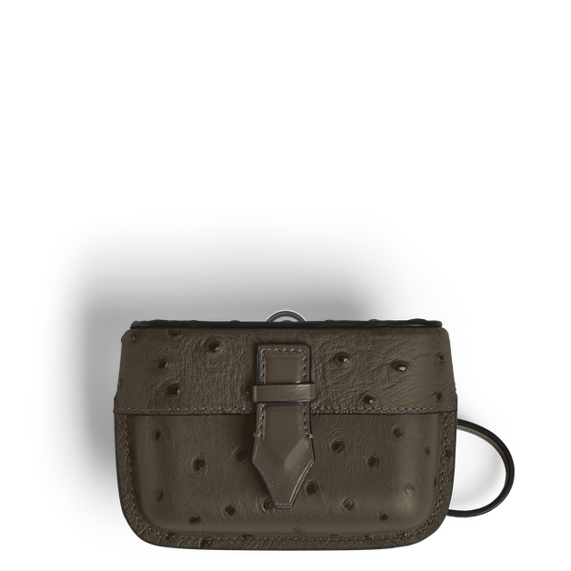 Nib Accessory Case with Strap in Ostrich-Embossed Leather - 1