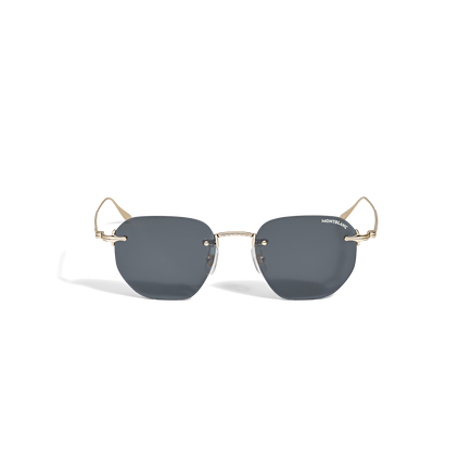 Round Sunglasses with Gold-Coloured Metal Frame