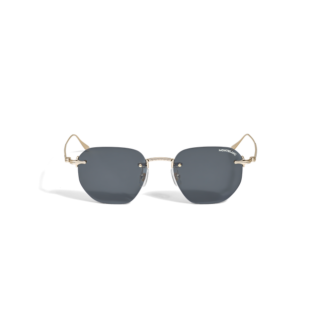 Round Sunglasses with Gold-Coloured Metal Frame - 1