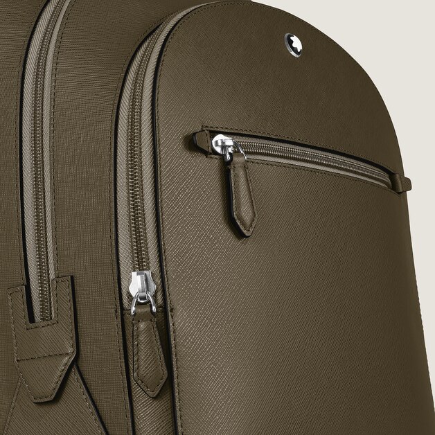 Sac &agrave; Dos Moyen Mod&egrave;le avec 3 Compartiments en Cuir Sartorial - 2