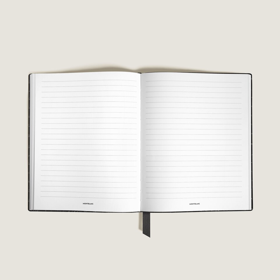 Notebook Large, Croco-Embossed Leather, Black - Lined Pages - 2