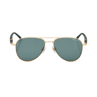 Squared Sunglasses with Gold-Coloured Metal Frame
