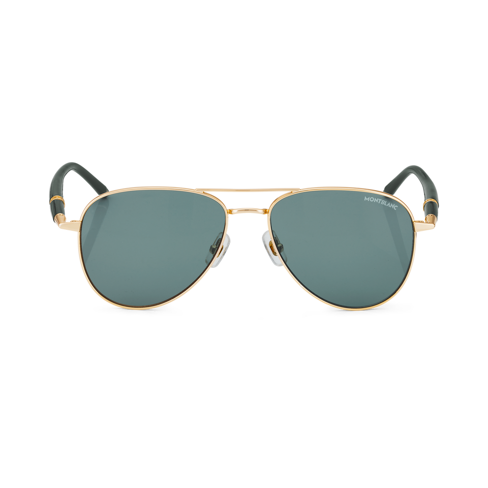 Squared Sunglasses with Gold-Coloured Metal Frame - 1