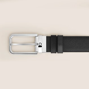 35 mm Reversible Belt in Sartorial Leather with Rectangular Buckle