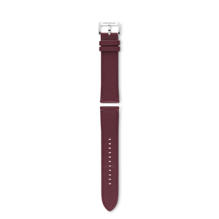 Burgundy calf strap with gray pin buckle