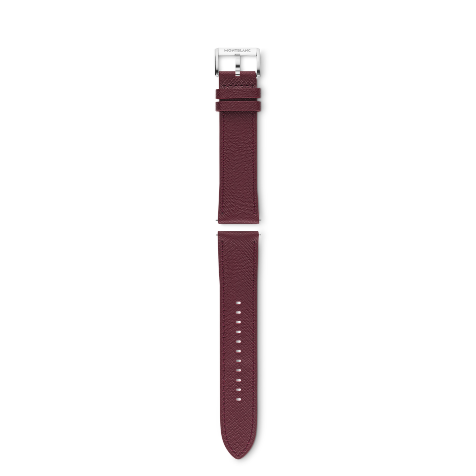 Burgundy calf strap with gray pin buckle - 1