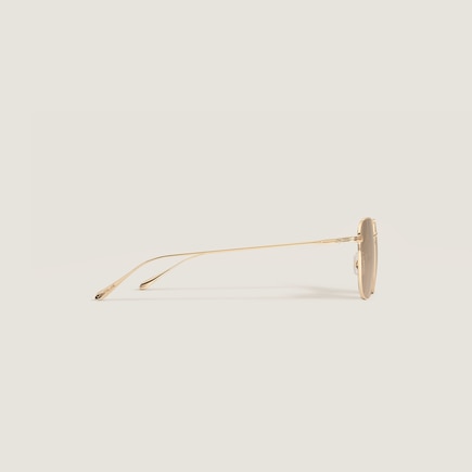 Squared Sunglasses with Gold-Coloured Metal Frame