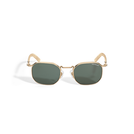 Squared Sunglasses with Gold-Coloured Metal Frame