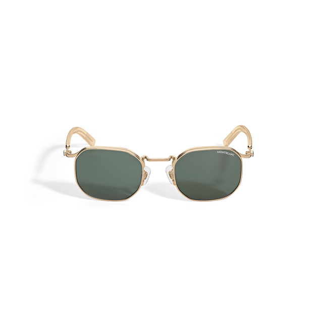 Squared Sunglasses with Gold-Coloured Metal Frame - 1
