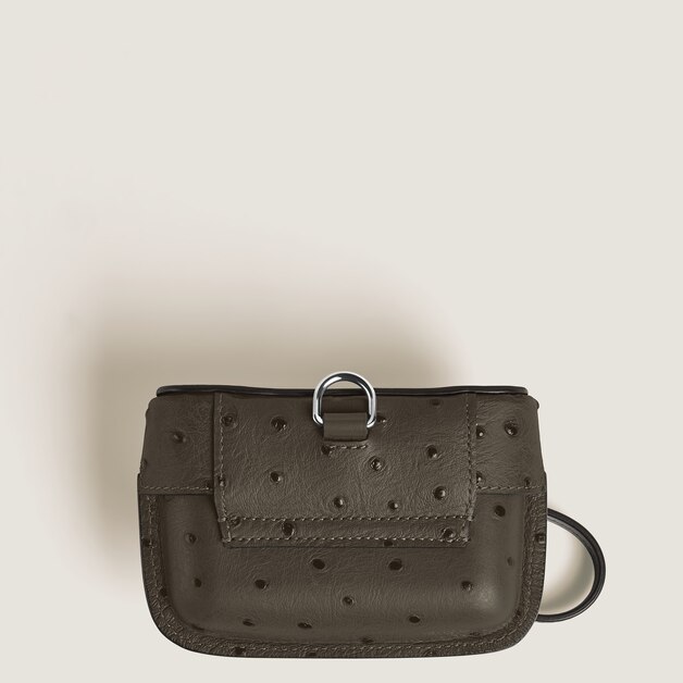 Nib Accessory Case with Strap in Ostrich-Embossed Leather - 4