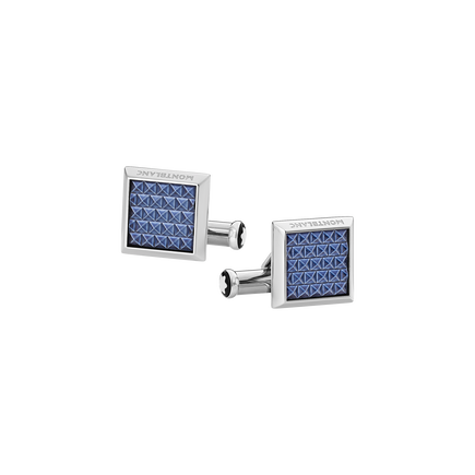 Meisterstück Rectangular Cufflinks with Geometric Lacquer Inlay