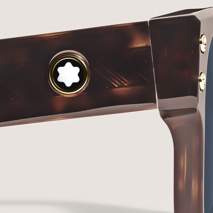 Gafas de sol cuadradas con montura de acetato habano