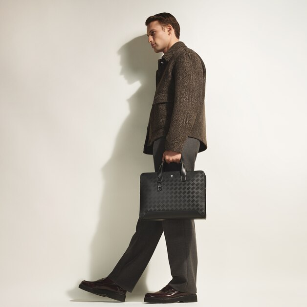 Thin Briefcase in Extreme Leather - 2