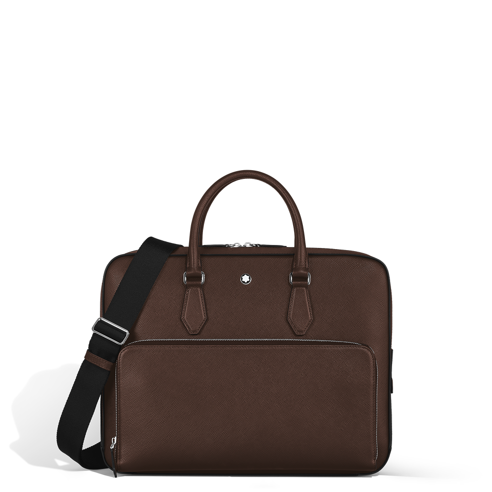 Medium Briefcase with Pocket in Sartorial Leather - 1