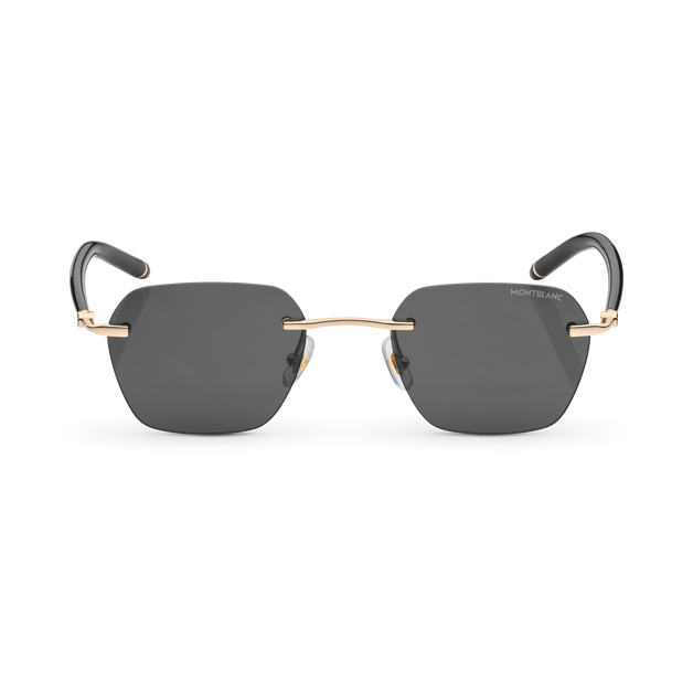 Squared Sunglasses with Gold Coloured Metal Frame - 1
