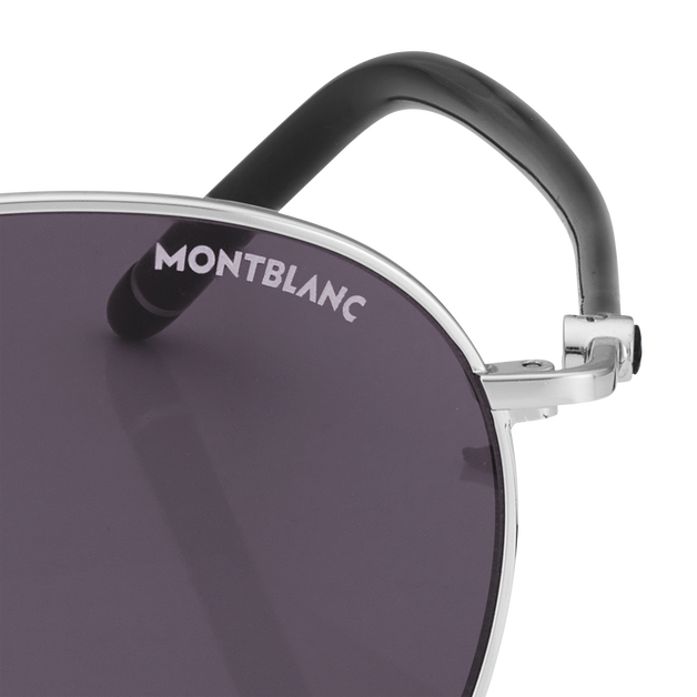 Lunettes de Soleil Rondes avec Monture en Métal Argenté - 3