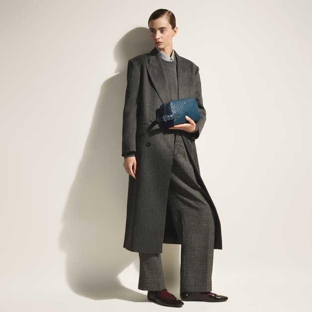 Wash Bag in Ostrich-Embossed Leather - 2