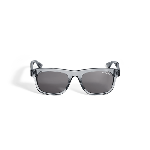 Lunettes de soleil carr&eacute;es &agrave; monture grise en ac&eacute;tate  - 1