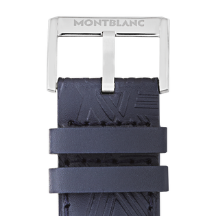Blue calf strap with gray pin buckle