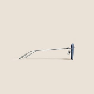Round Sunglasses with Silver Col Metal Frame