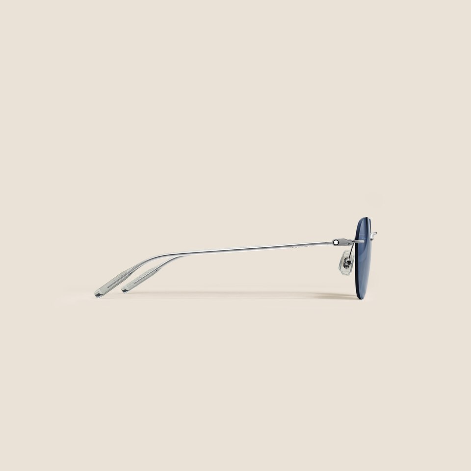 Round Sunglasses with Silver Col Metal Frame - 2