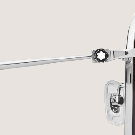 Squared Sunglasses with Silver-Coloured Titanium Frame