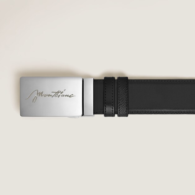 35 mm Reversible Belt in Sartorial Leather with Plate Buckle - 3