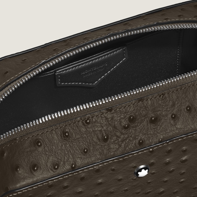 Wash Bag in Ostrich-Embossed Leather - 5