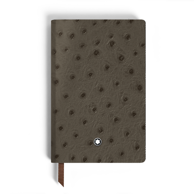 Cuaderno Peque&ntilde;o de Piel con Grabado Avestruz, P&aacute;ginas con L&iacute;neas - 1