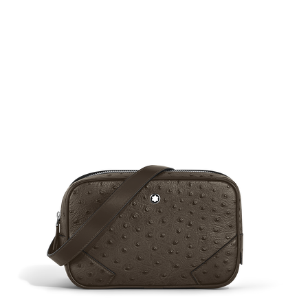 Mini Crossbody Bag in Ostrich-Embossed Leather