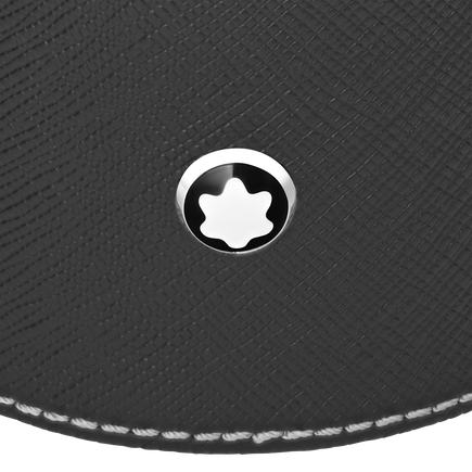 درج مكتب دائري من الجلد الأسود (متوسط)