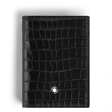 Card Holder 4cc in Croco-Embossed Leather