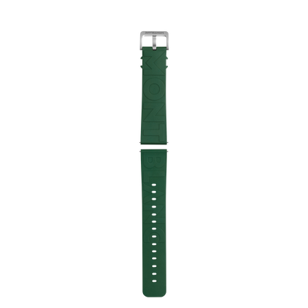 Correa de caucho verde con logotipo
