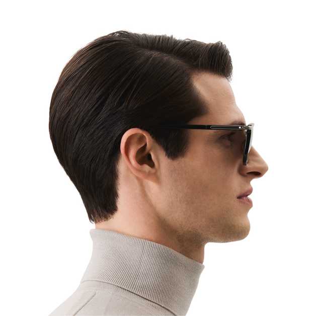 Gafas de sol rectangulares con montura de acetato negro - 3