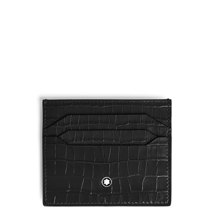 Card Holder 6cc in Croco-Embossed Leather