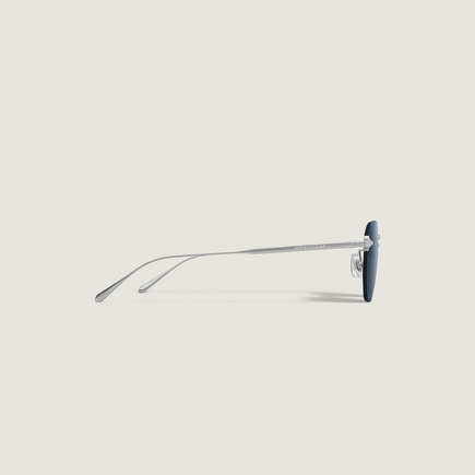 Round Sunglasses with Silver-Colored Metal Frame