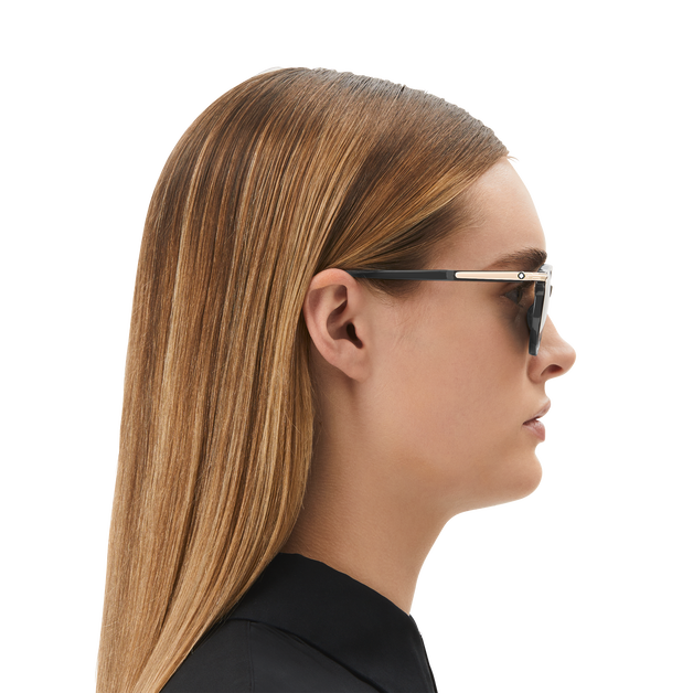 Lunettes de Soleil Carr&eacute;es avec Monture en Ac&eacute;tate Noire - 5