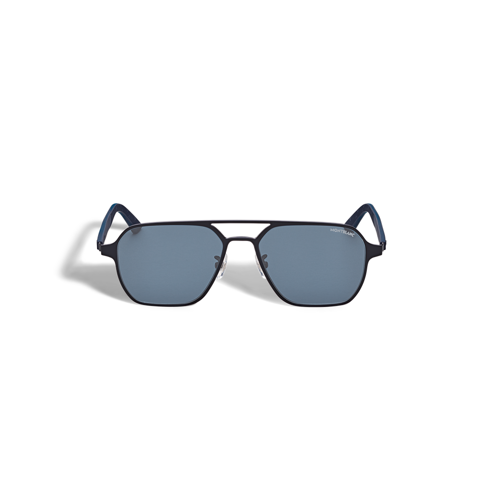 Quadratische Sonnenbrille mit schwarzem Metallrahmen - 1
