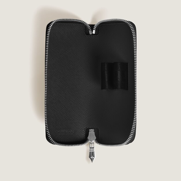 2-Pen Pouch with zip in Sartorial Leather - 3