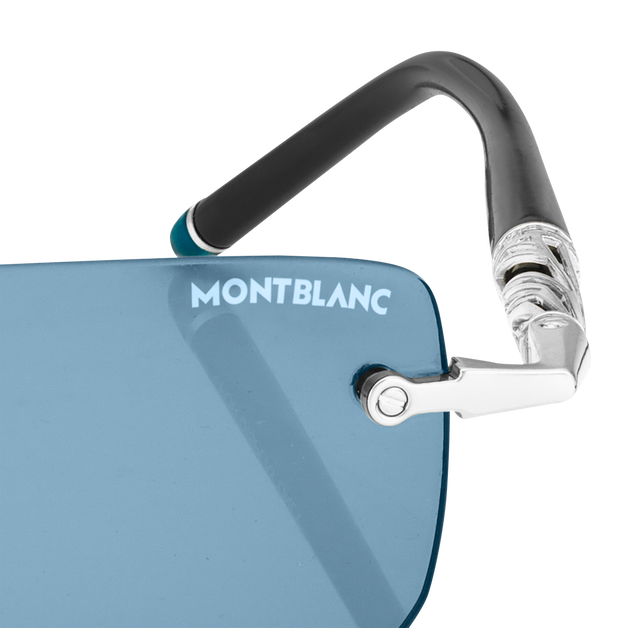 Lunettes de Soleil Rectangulaires avec Monture en Métal Argenté - 3